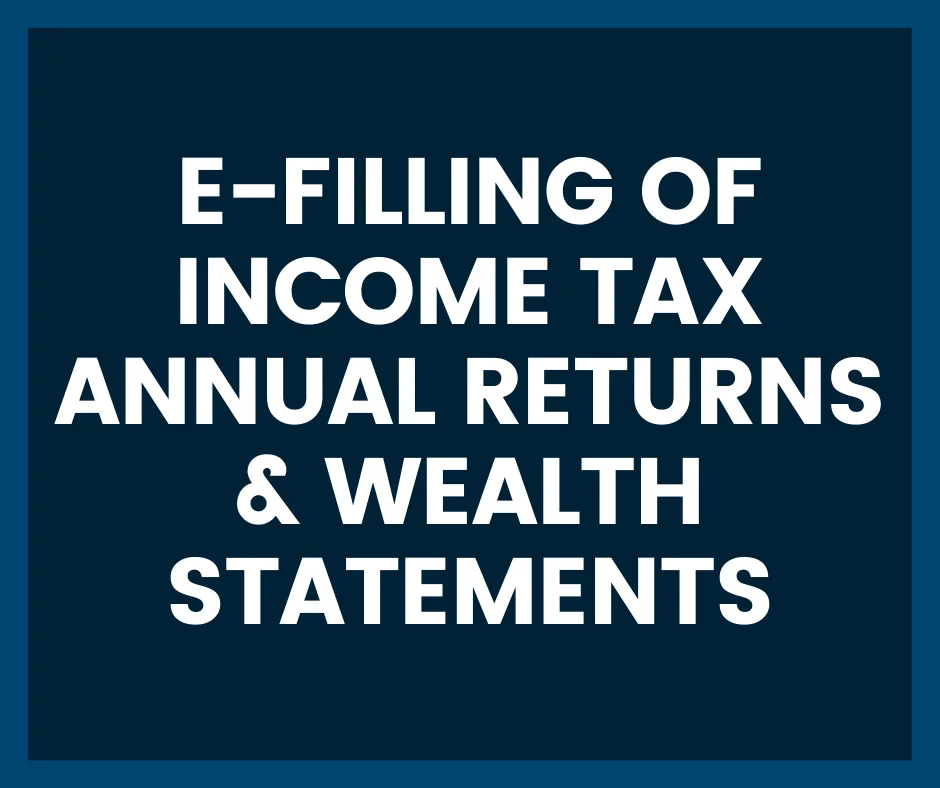 E-Filling of Income Tax Annual Returns & Wealth Statements