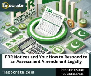Taxpayer reviewing FBR amendment notice in Karachi