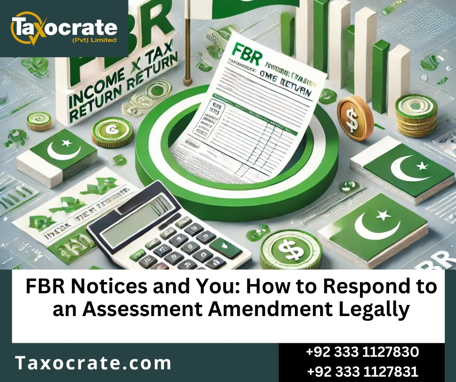 Taxpayer reviewing FBR amendment notice in Karachi