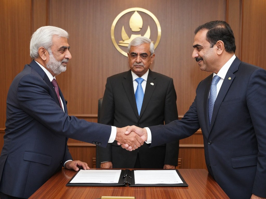 Business contract signing with legal guidance in Karachi