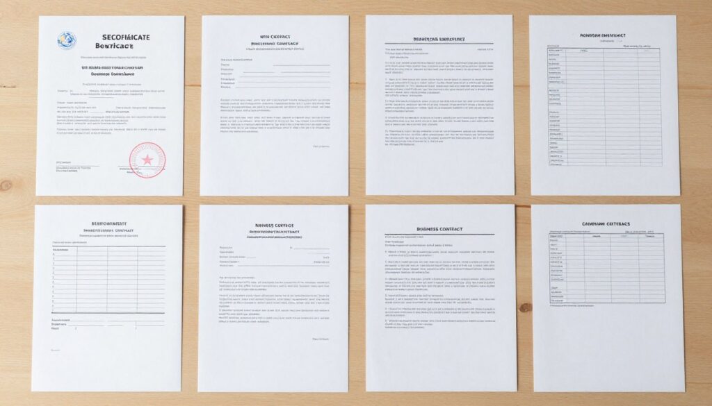 Complete set of PSEB registration documents organized on desk for Karachi application