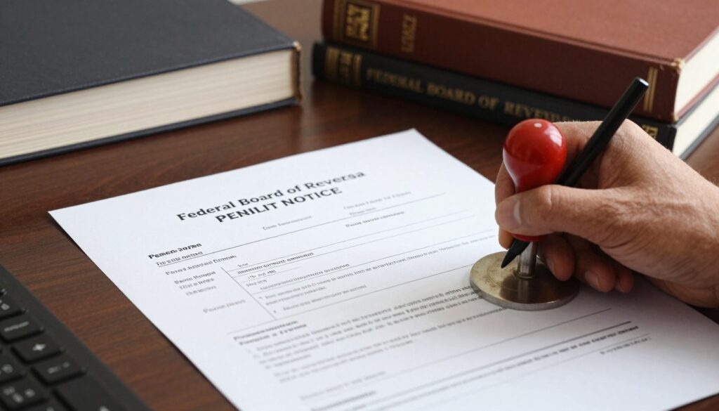 FBR penalty notice document with official stamps showing common tax filing violations