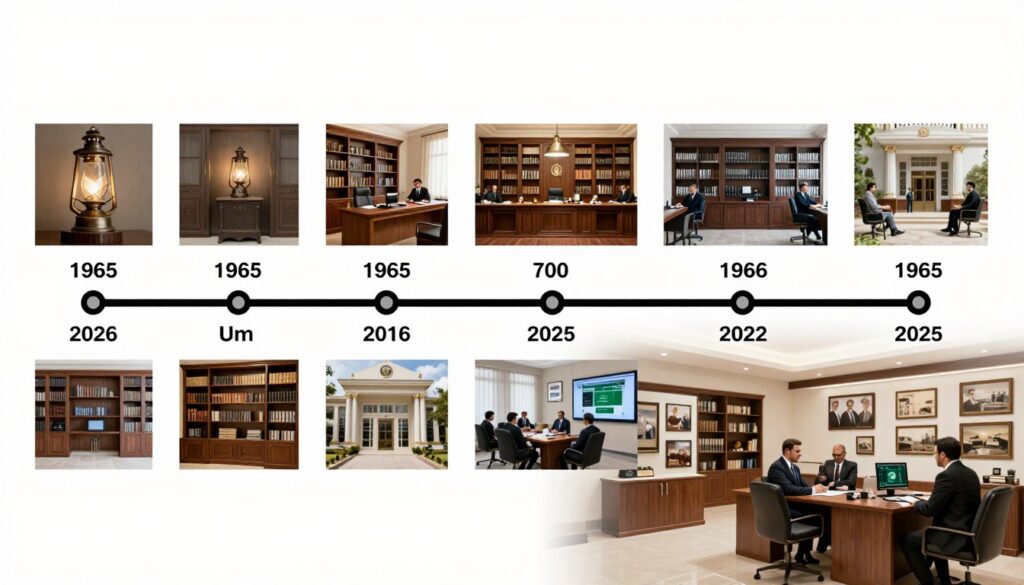 Historical timeline of Taxocrate law firm from 1965 to 2026