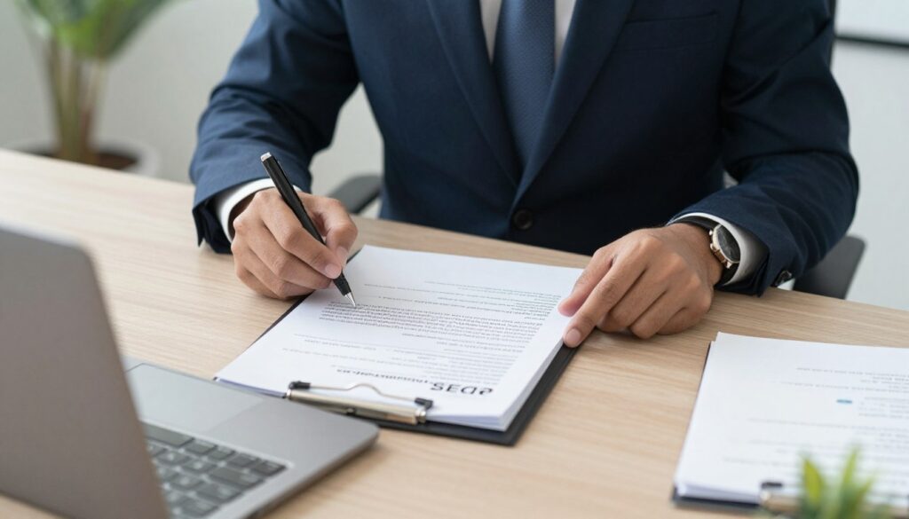 Lawyer reviewing legal documents for company registration in Pakistan