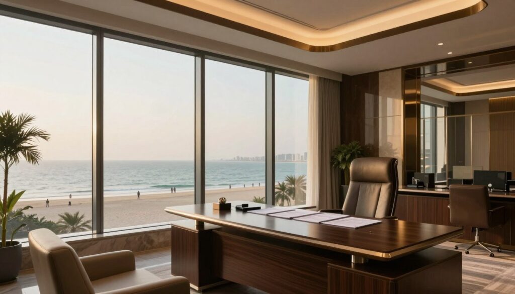 Luxury penthouse office with Karachi sea view representing high-net-worth individual tax planning environment