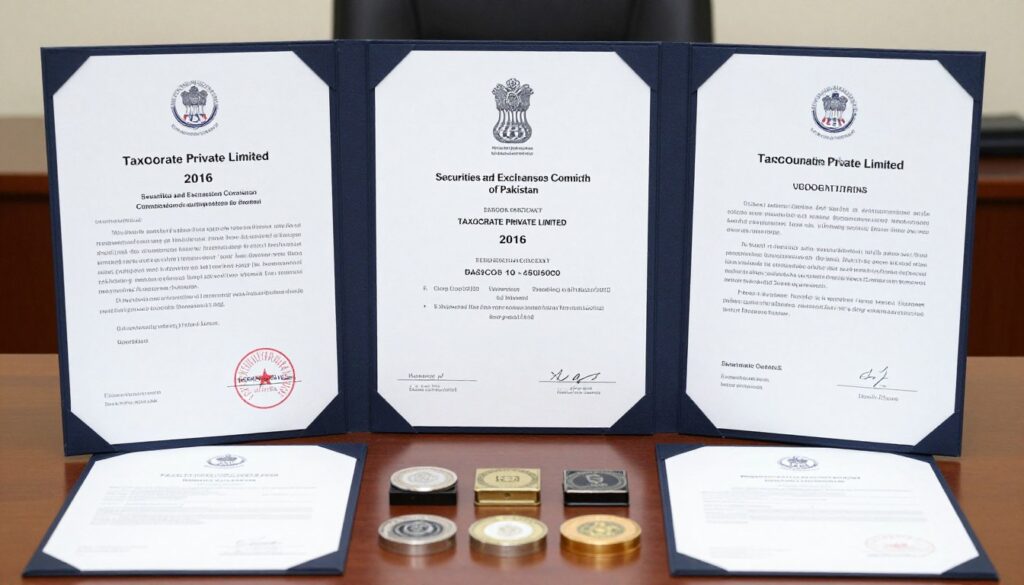 Official SECP incorporation certificate and bar council membership documents for Taxocrate Private Limited