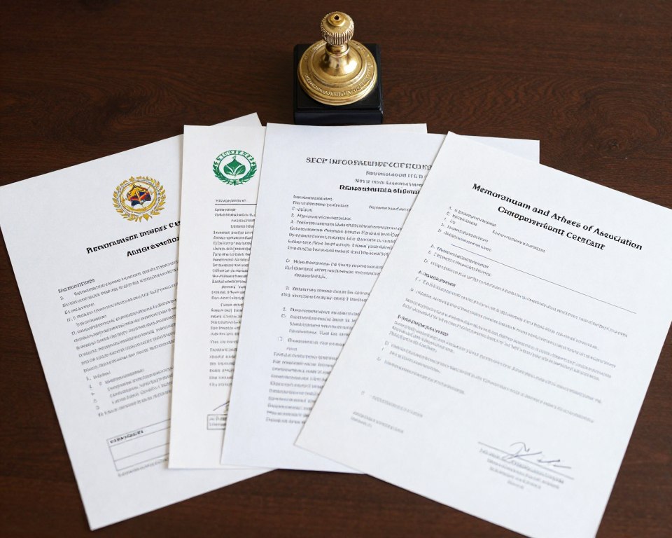 SECP company registration documents and corporate seal