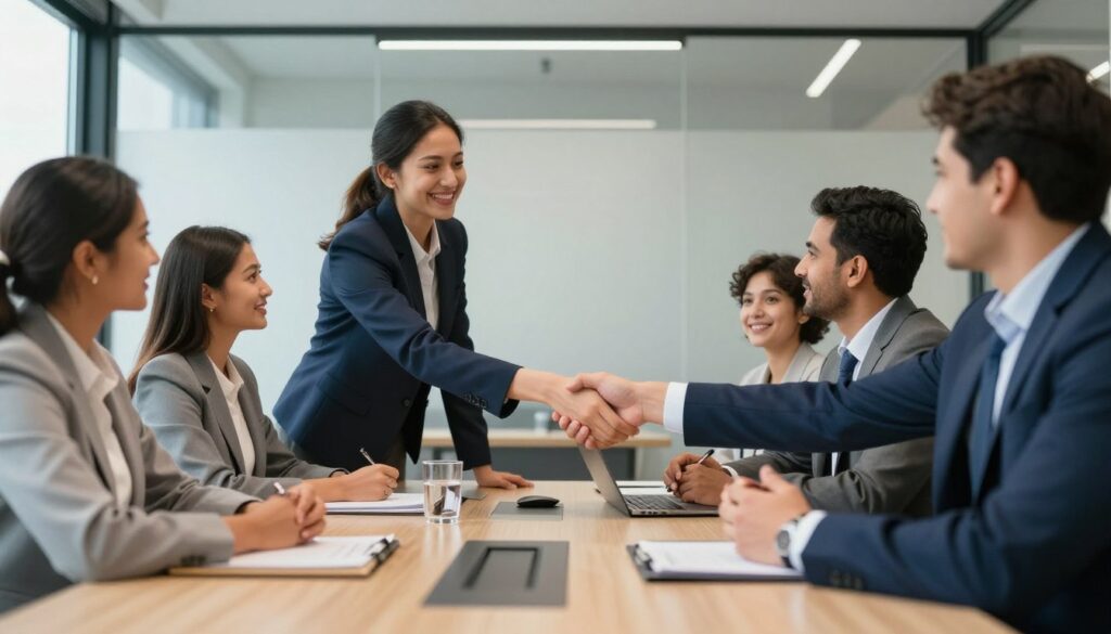 Successful business meeting showing credibility benefits of registered company in Karachi