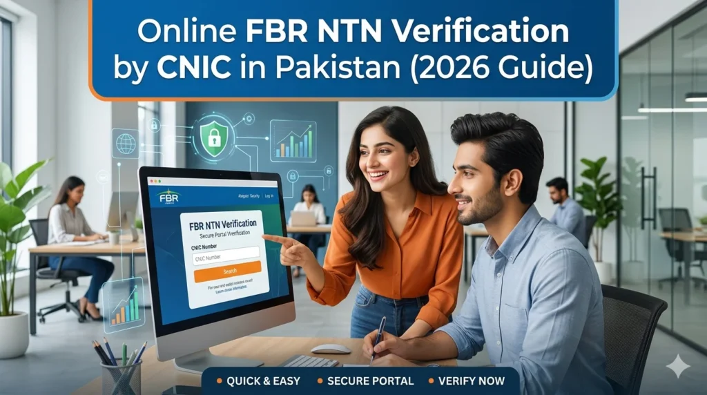Online FBR NTN verification by CNIC through official Pakistan tax portal